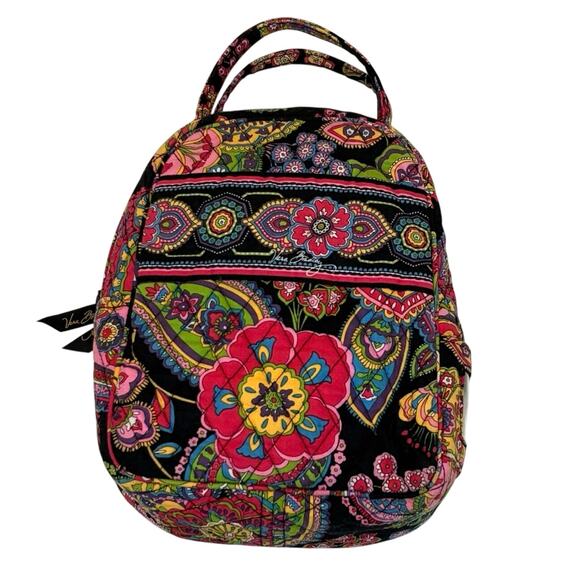 Vera Bradley Symphony in Hues Lunch Tote Bag Black Pink Floral Retired 2009 - Picture 1 of 12